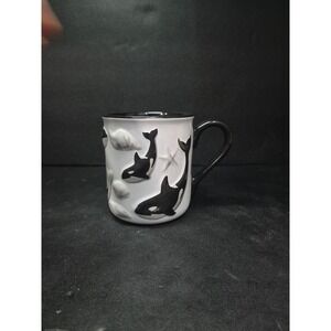 Sea World 3D Raised Mug | SeaWorld Raised Orca Seashells Killer Whale Mug Cup